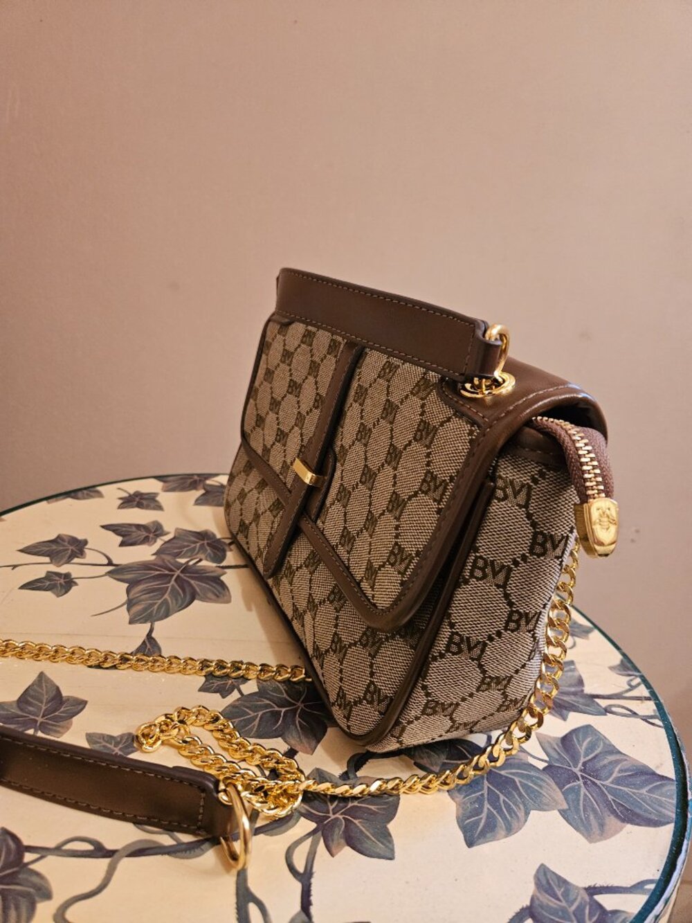 Brown & tan shoulder bag - Picture 4 of 5